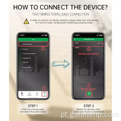 Alto -falante do Alcorão Bluetooth com Gentle Night Light Recurso